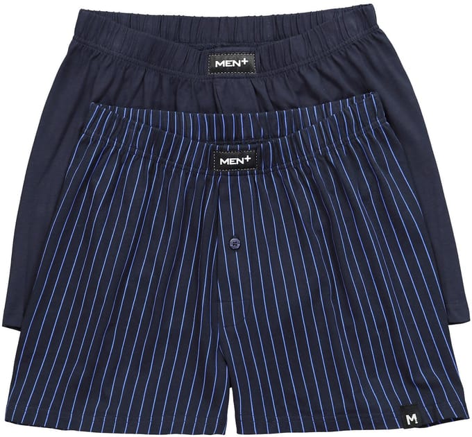 Men Plus - Heren - Boxershorts FLEXLASTIC® Buik-Fit set van 2 onderbroek - Navy blauw - Maat L