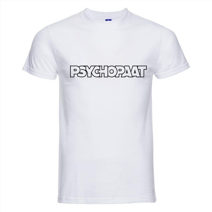Psychopaat T-shirt - 100% Katoen - Maat M - Classic Fit - Wit
