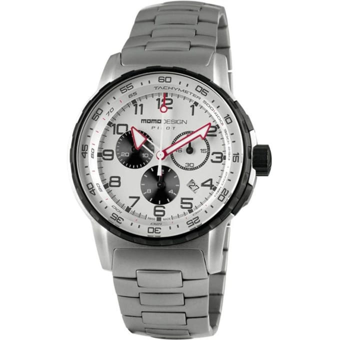MOMO Design Pilot MD2164SS-30 Horloge Heren 46mm 5 ATM