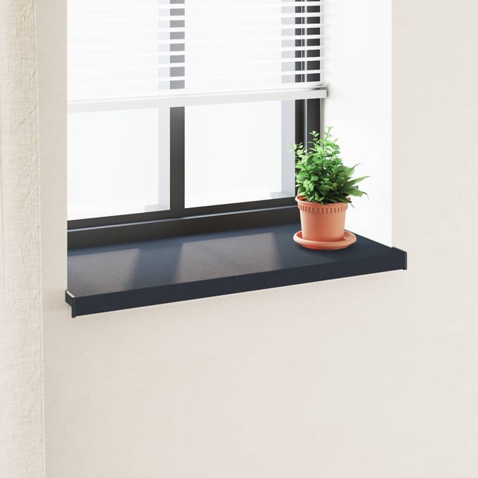 vidaXL - Raamdorpel - Antraciet - met - houtnerf - 60 - x - 45 - x - 4,5 - cm - PVC