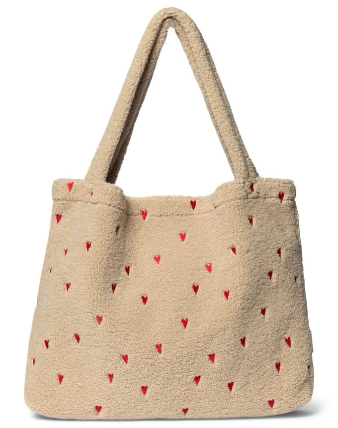 Studio Noos mom bag teddy ecru hearts