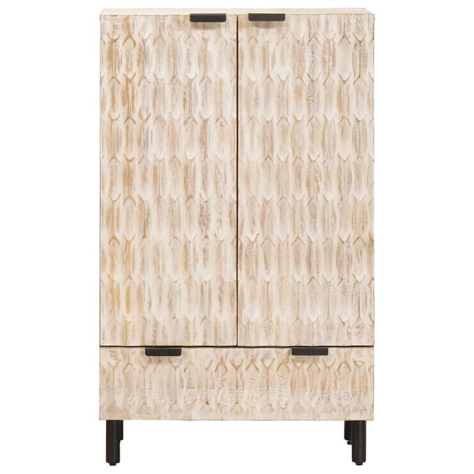vidaXL - Highboard - met - lade - Witte - Was - Afwerking - 60 - x - 33 - x - 100 - cm