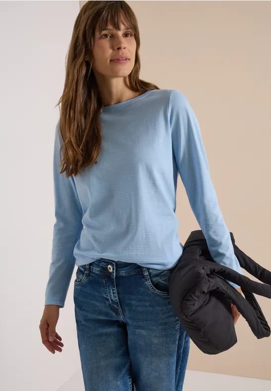 Longsleeve met boothals en strepen