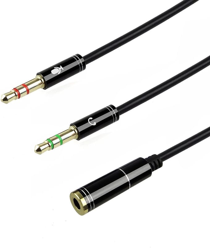 Dubbele jack audiosplitterkabel geschikt voor smartphone iPhone / console PS4 / Nintendo / luidspreker / tablet / computer / hoofdtelefoon