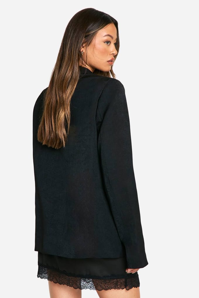 boohoo Dames Hoge dubbelgeknoopte blazer | Black | Maat: 16