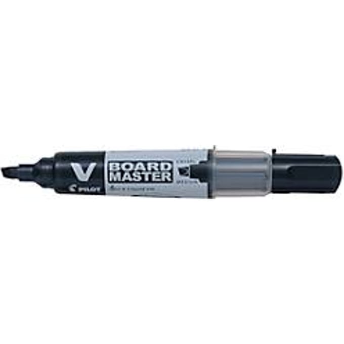 Whiteboard marker PILOT V-Board Master, navulbaar, inktniveau-indicator, wigvormige punt, zwart, 1 st.
