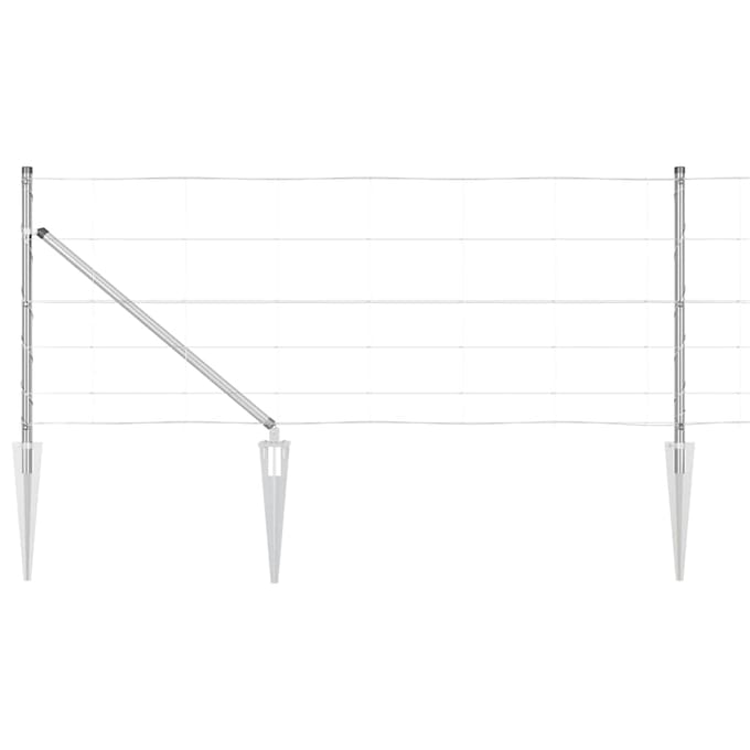 vidaXL Gecombineerd draadhek met spikes 25 x 0,8 m Zilverkleurig Mesh