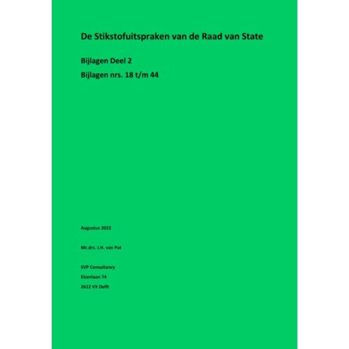 De Stikstofuitspraken Van De Raad Van State - Bijlage 2 - Sjef van Put