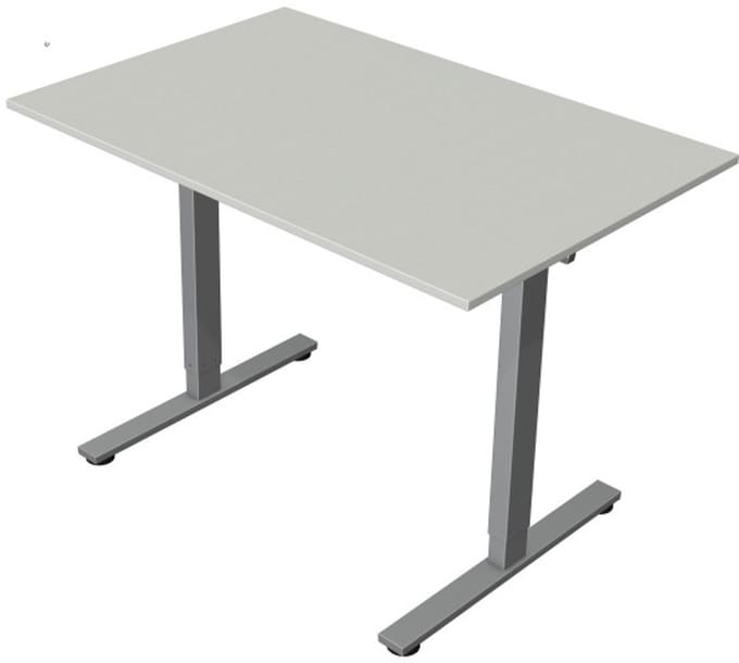 Zit-sta bureau Move New Base – Elektrisch bureau – 120 x 80 cm – Licht grijs