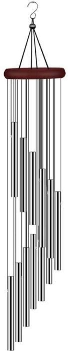 Metalen windgong - 12 buizen van aluminiumlegering - wit