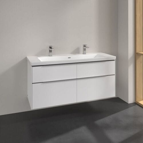 Villeroy & Boch Subway 3.0 vanity unit 127.2 cm, 4 drawers, handles glossy C60200VE