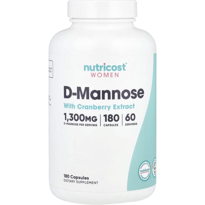 Nutricost, femmes, d-mannose avec extrait de cranberry, 180 gélules