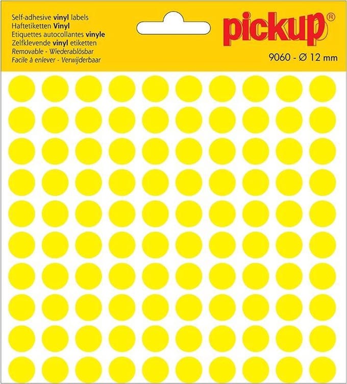 Pickup Stippen vinyl 12 mm geel - 9060