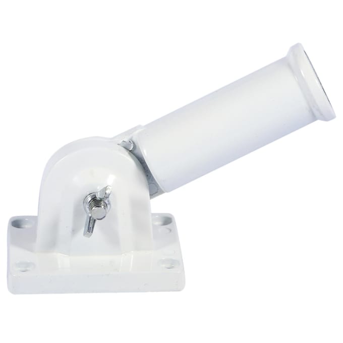 Support mural réglable pour mât de drapeau en acier inoxydable, base de manche à air avec vis white