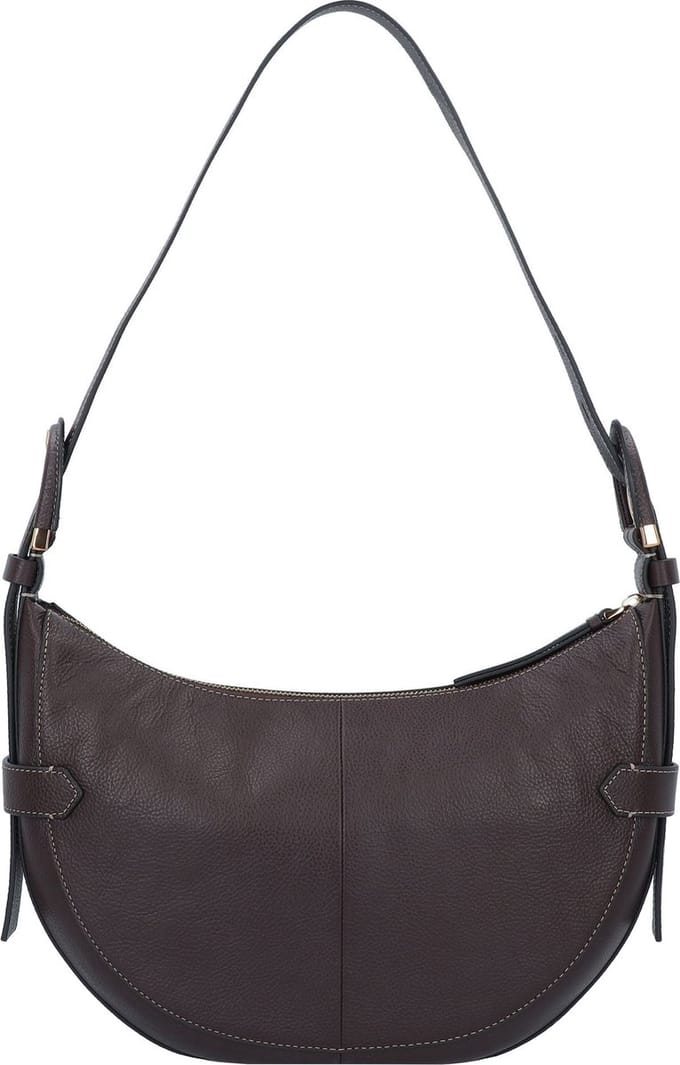 FOSSIL Leren Schoudertas Harwell Hobo Mink Donkerbruin
