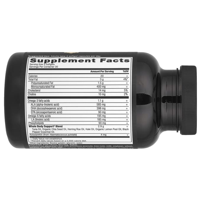 Ancient Nutrition, Oméga, Corps Entier, 1 000 mg, 90 capsules molles (333 mg par capsule molle)