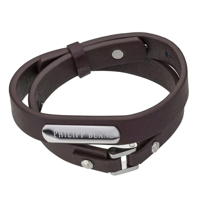 Echt leer en roestvrij stalen armband Philipp Blanc Niklas