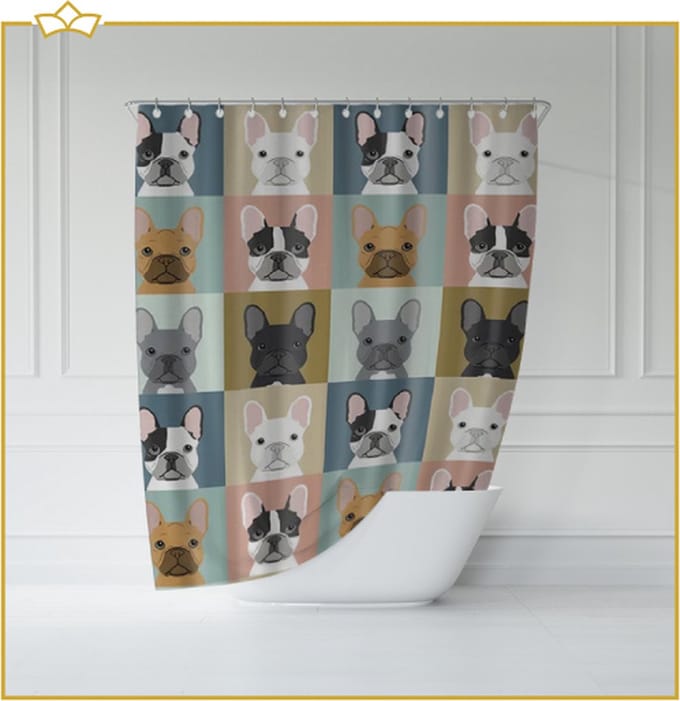 ATTREZZO® Douchegordijn Hond - 180x180 cm