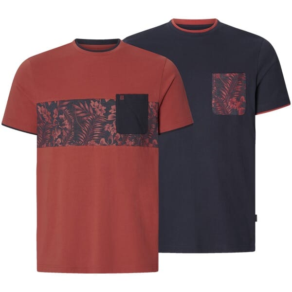 Babista herren T-Shirts, Set Van 2 - 60/62 - donkerblauw - Plus Size