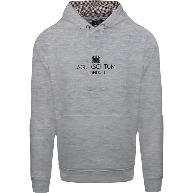 Aquascutum Heren Belettering Hoodie (Grijs)