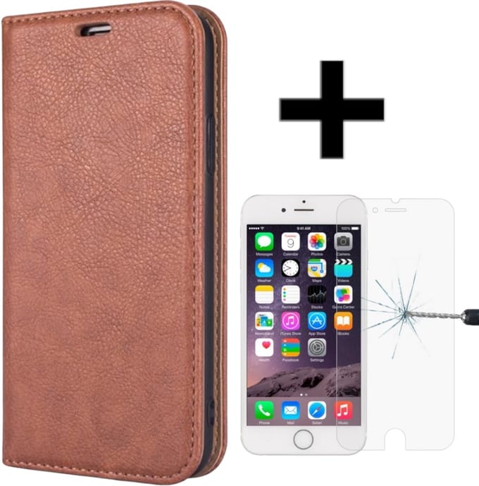 Rico Vitello Magnetische Wallet case Geschikt voor Apple iPhone 7/8/SE Kleur Bruin + gratis screen protector