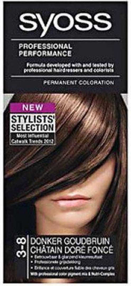 Syoss - Haarverf - 3_8 - Donker Goudbruin - 115ml x 3