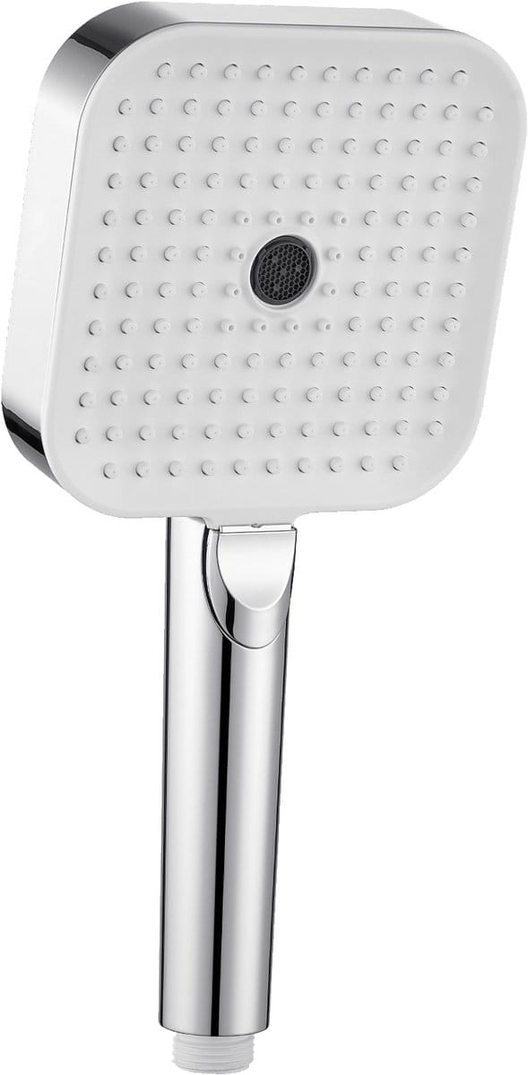 DERW MAX Douchekop - Regendouche - 3 functies - 12cm Handdouche - Hoge Druk - Wellness - Waterbesparende - Chroom + Wit