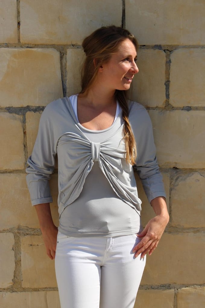 Long Sleeve dames-yoga shirt- top-licht grijs