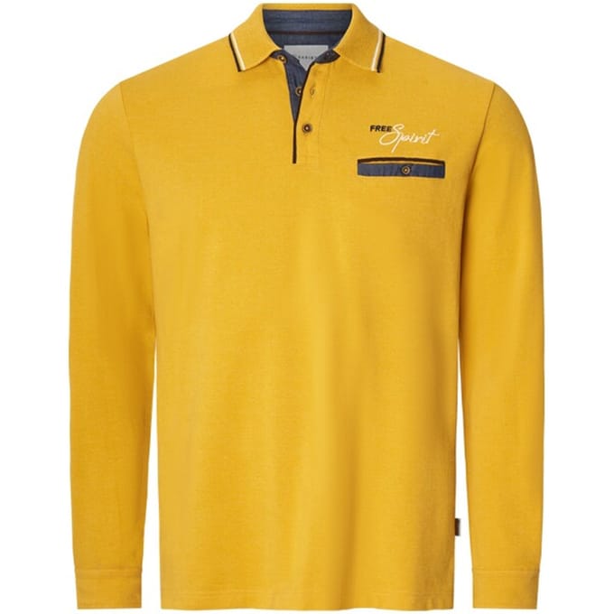 Babista herren Poloshirt Met Lange Mouwen - 60/62 - geel - Plus Size