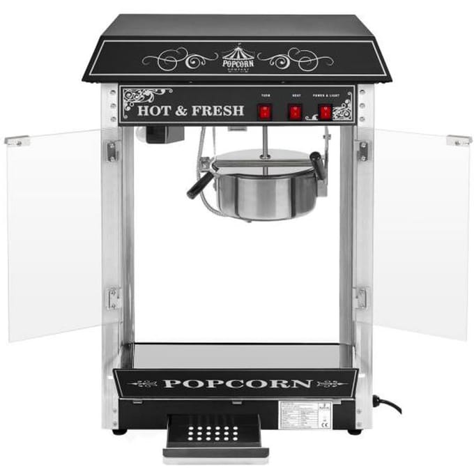 Royal Catering Popcornmachine - met zwart gekleurde dak 10010545