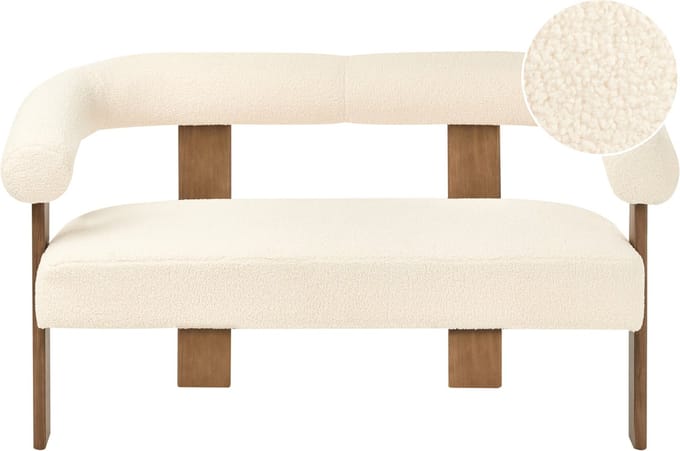 ILBRO - Tweezitsbank - Gebroken wit/Donkerbruin - Bouclé