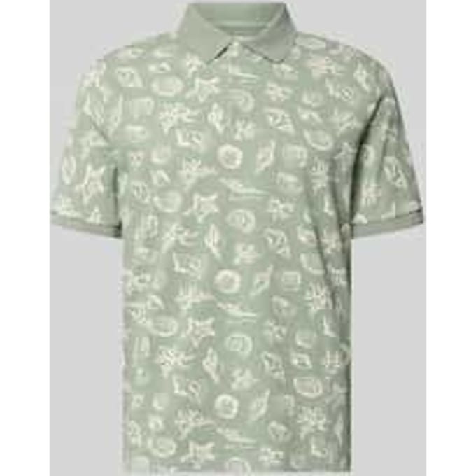 regular fit poloshirt met all-over motiefprint