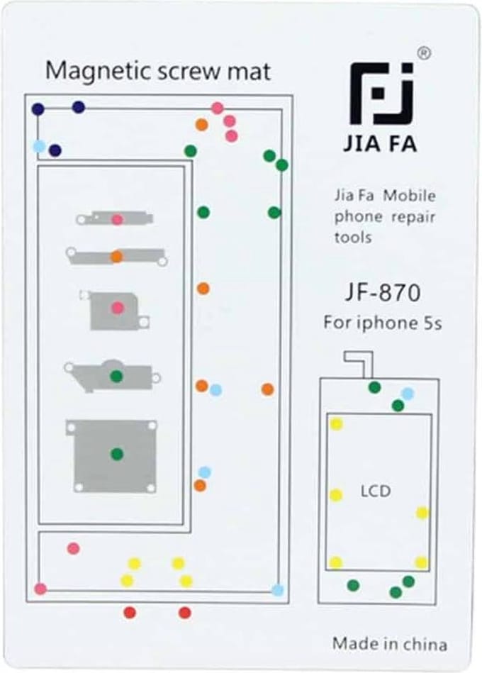 Let op type!! JIAFA Magnetic Screws Mat for iPhone 5S