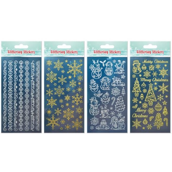 Stickers kerst goud-zilver, assorti