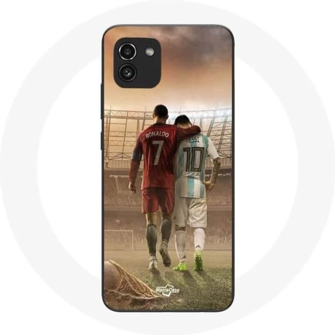 Coque - Maniacase - Samsung Galaxy A03 - Noir - Souple - Cristiano Ronaldo Messi GOAT noir