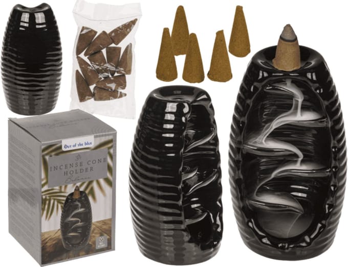 Backflow Wierookbrander Balance – Inclusief 10 Incense Cones | Waterval Effect