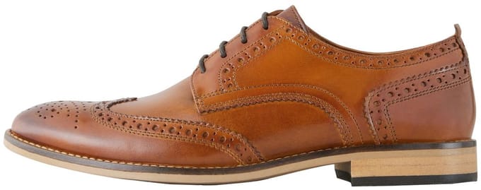 Next - Heren - Leren brogues met contrasterende zool - Bruin
