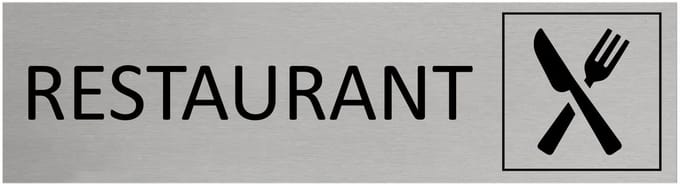 CombiCraft Aluminium deurbordje Restaurant 165x45mm - per stuk