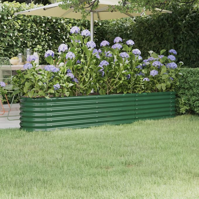 vidaXL - Plantenbak - 224x40x36 - cm - gegalvaniseerd - staal - groen
