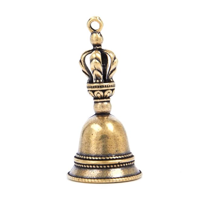 Messing Handwerk spuitgieten Druppel Windbel Tibetaanse Bronzen Bel Creatief beige