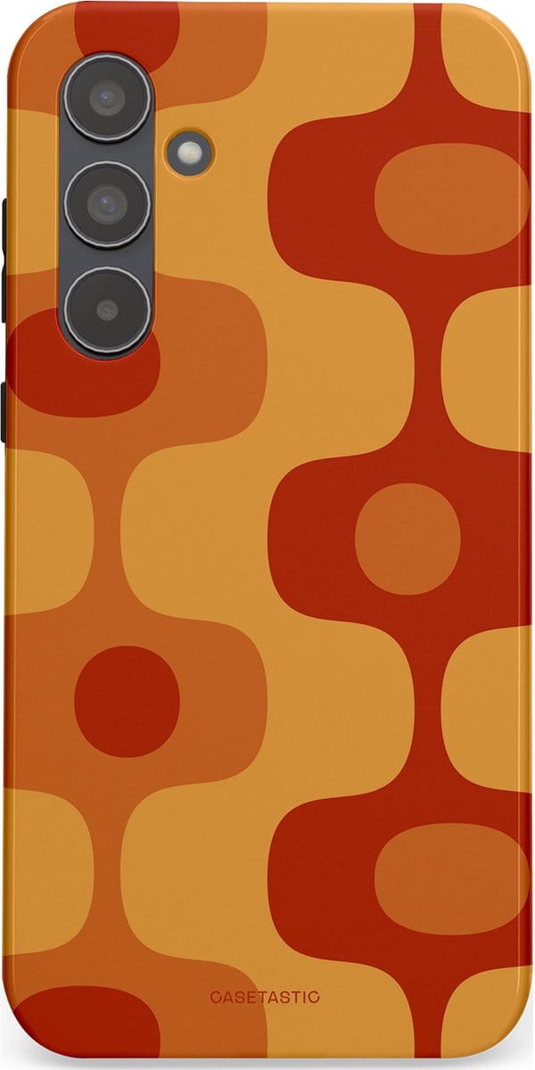 Casetastic hoesje geschikt voor Samsung Galaxy A55 - Dubbellaagse bescherming - Vintage Rust - Fashion Case - Terracotta Goud