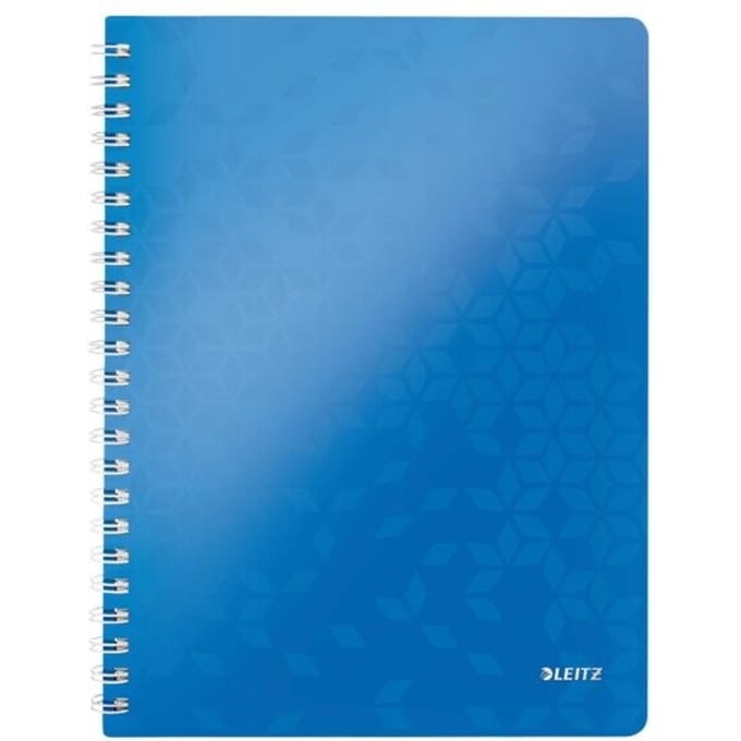 Leitz WOW collegeonderlegger, A4-formaat, 80 geruite vellen, transparante zak, FSC®-gecertificeerd, blauw