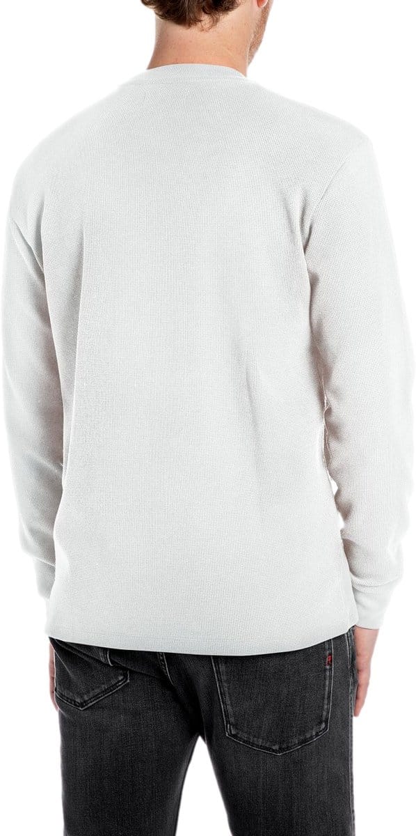 Replay Heren Longsleeve regular fit Wit M Ronde Hals Volwassenen