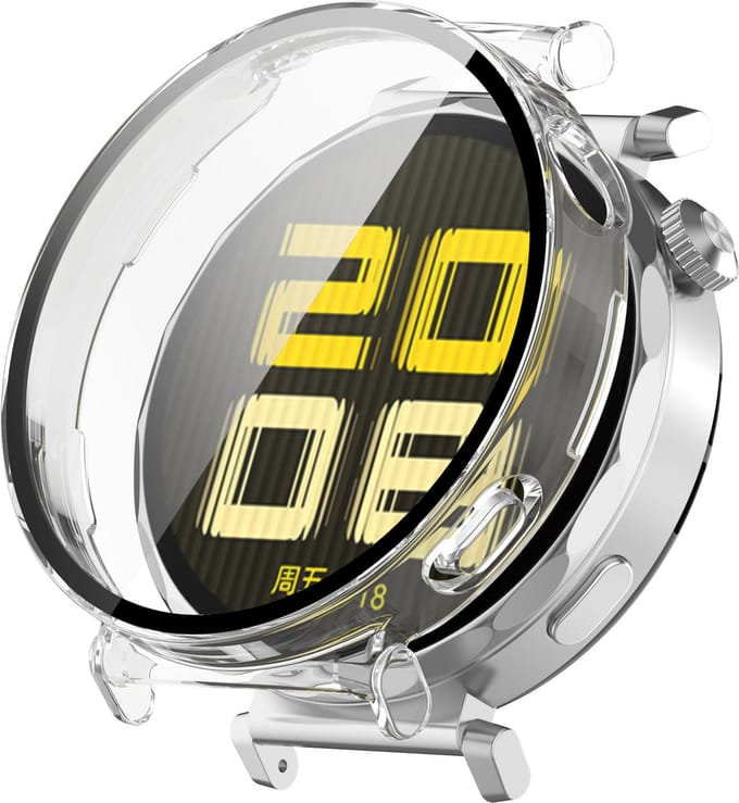 Strap-it Hard PC bescherm hoesje - case met screen protector van glas geschikt voor Huawei Watch GT 5 - 41mm (transparant)