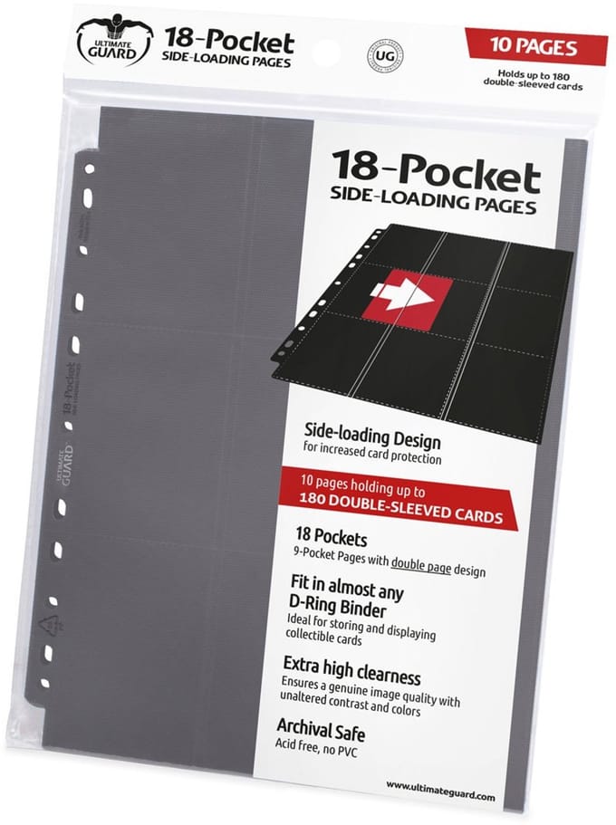 Ultimate Guard 18-Pocket Pages Side-Loading (10) - Grey