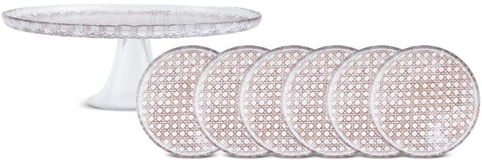 Karaca Rattan - 7-delige Serveerset – 6 Personen - Grijs