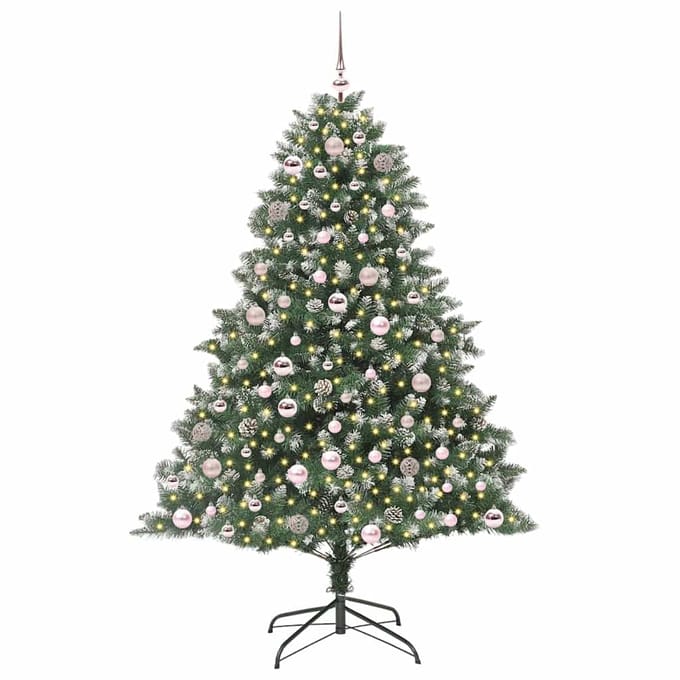 vidaXL - Kunstkerstboom - Groen - 180 - cm - PVC - en - Plastic - en - Staal