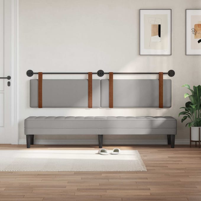 vidaXL - Hangend - hoofdbord - Wolkgrijs - Antiek - PU