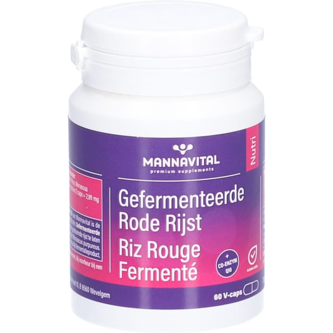 Mannavital Gefermenteerde Rode Rijst Met Co-enzym Q10 60 Capsules