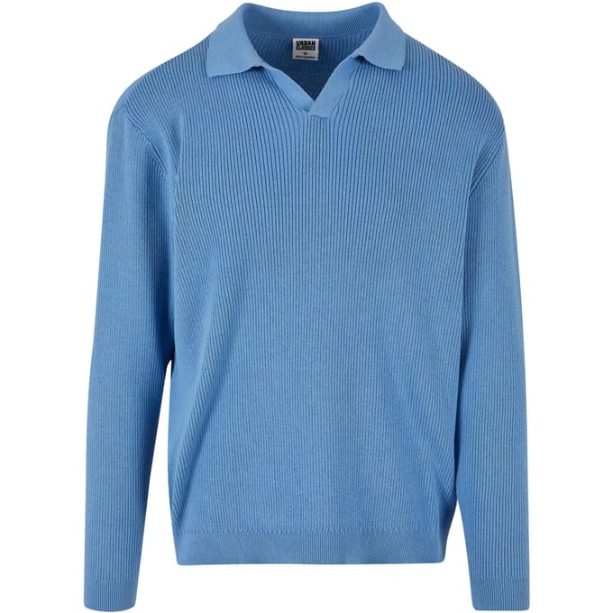 Urban Classics - Ribbed Oversized Longsleeve shirt - XXL - Blauw